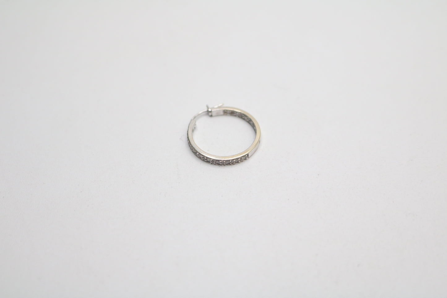 14K White Gold Hoop Diamond Earrings (4.5 Grams) (Clearance!!!)