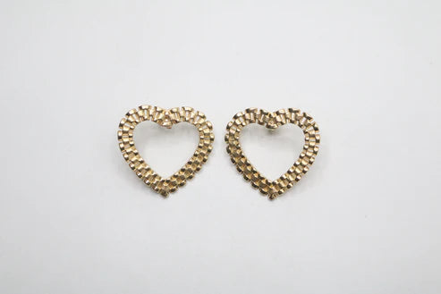 10K Yellow Gold Heart Shaped Earrings (6.4 Grams)