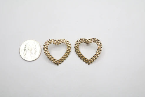 10K Yellow Gold Heart Shaped Earrings (6.4 Grams)