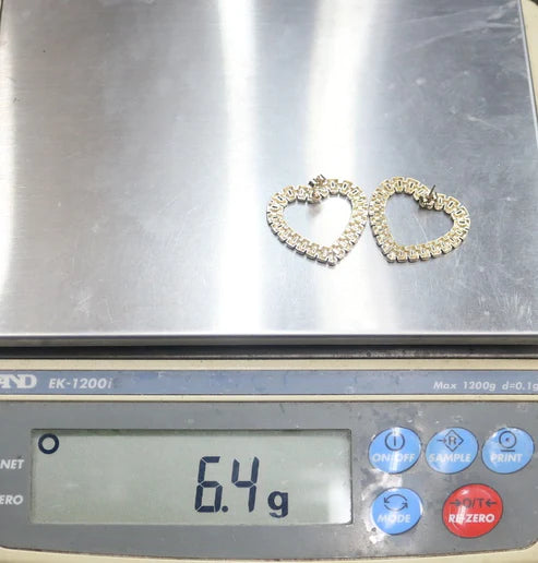10K Yellow Gold Heart Shaped Earrings (6.4 Grams)