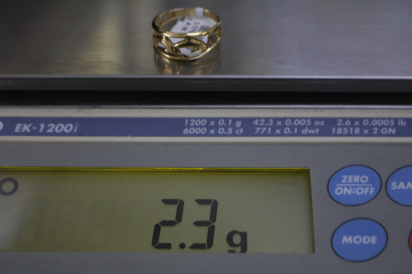10k Yellow Gold Fancy Dolphin Ring (Size 8 1/2)