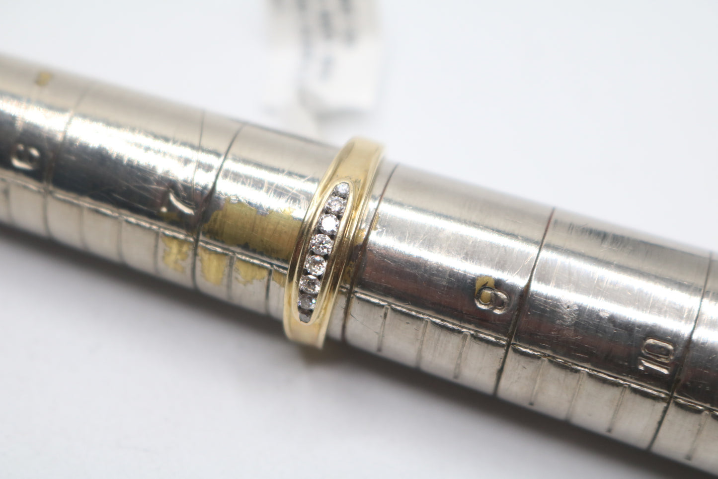 10K White Gold Round Brilliant Diamond Channel Band (Size 7 3/4)