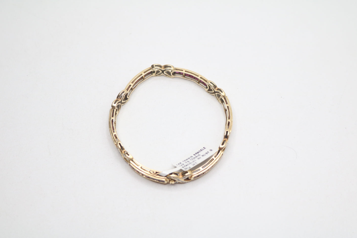 14K Yellow Gold Diamond and Ruby Bracelet (Rubies 4.20 CTW) (Diamonds 0.20 CTW) (Local pick-up Only)