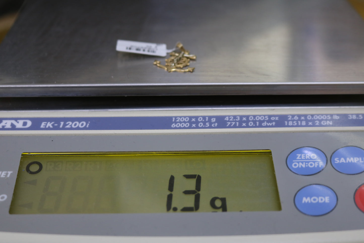 14k Yellow Gold Anchor Cross Charm