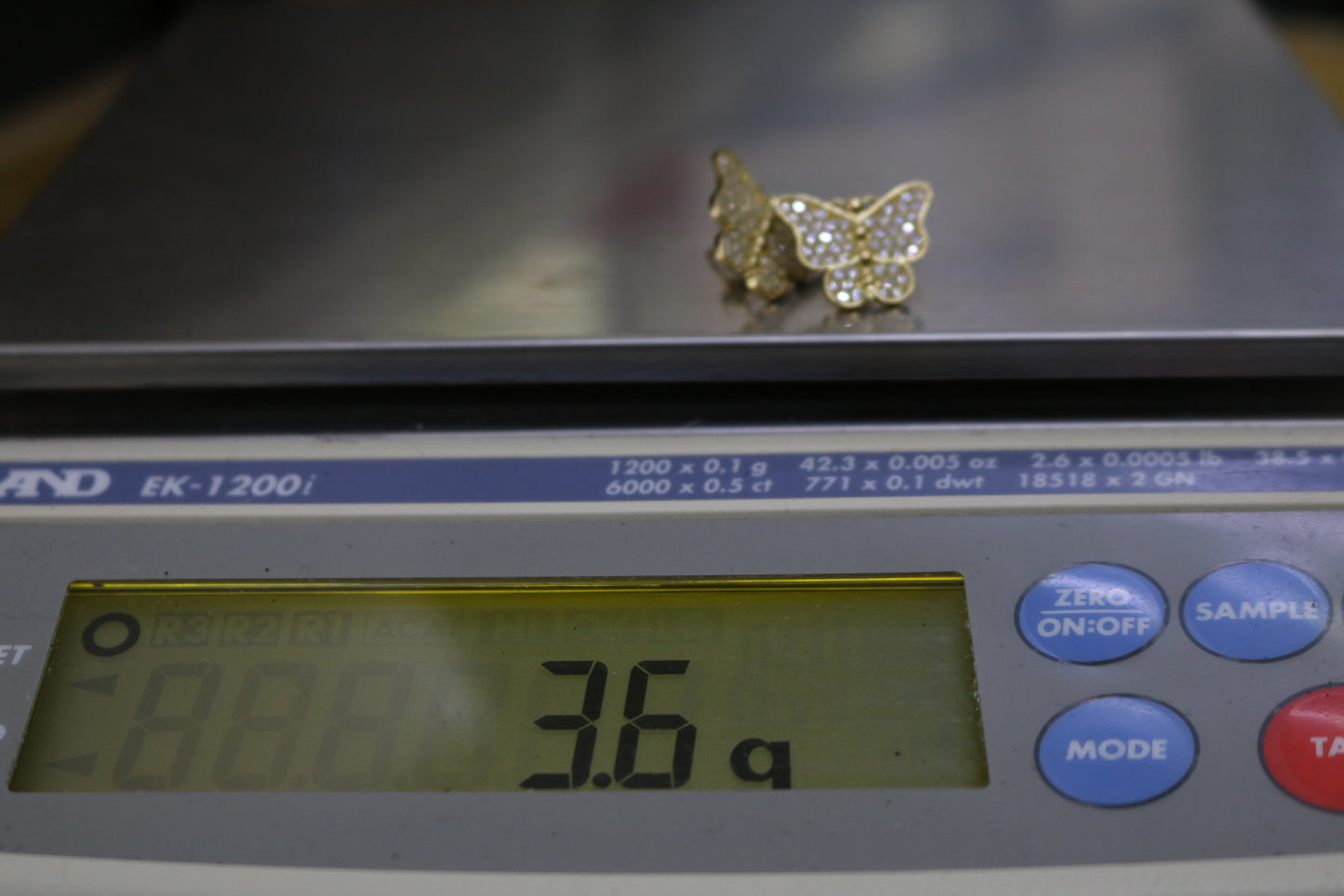 10k Yellow Gold Butterfly Stud Earrings