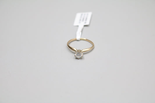 14K Yellow Gold Diamond Solitaire Ring (0.40 CTW) (Size 7 1/4)
