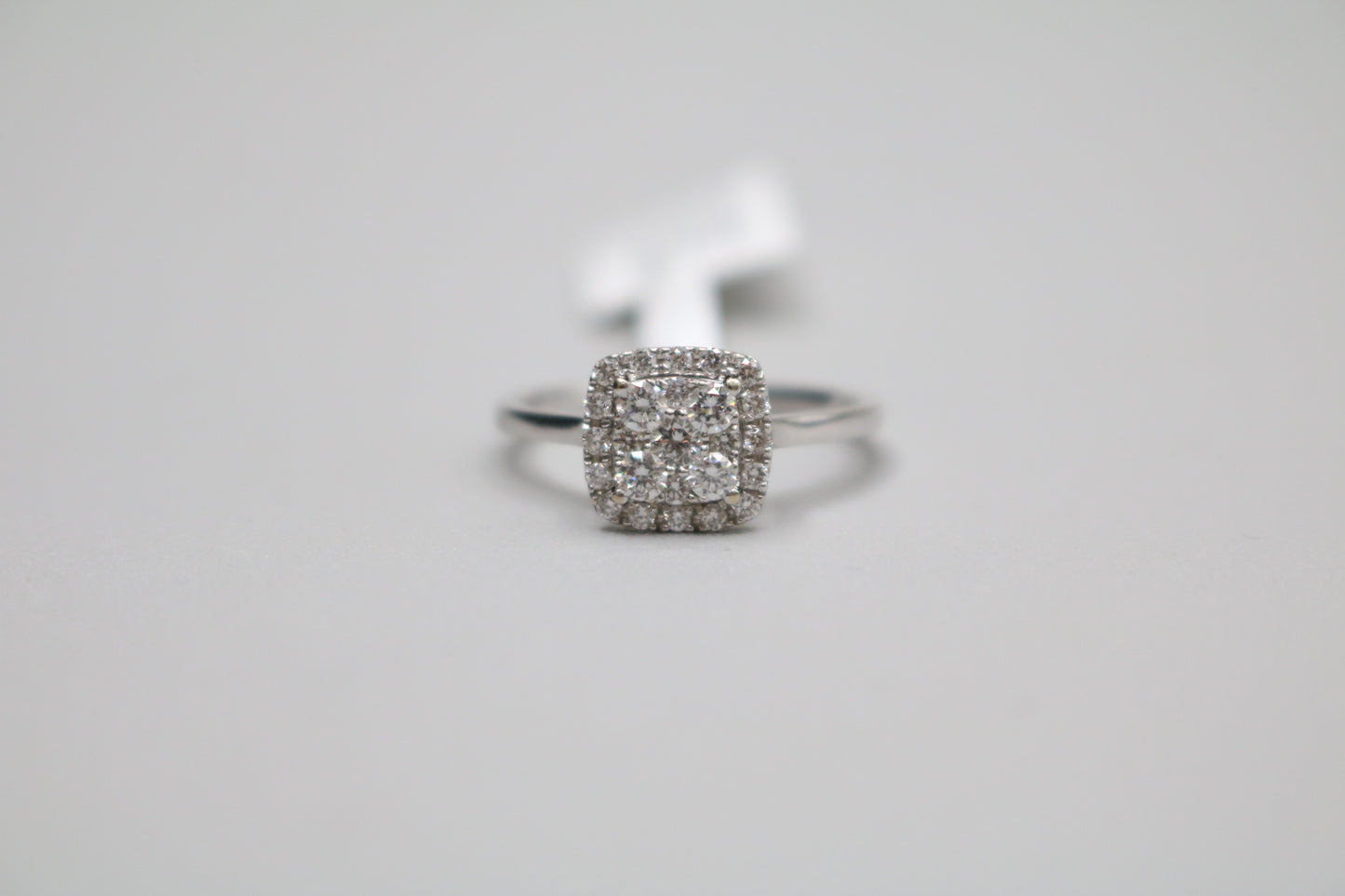 18K White Gold Diamond Square Ring (0.35 CTW) (Size 6 1/2)