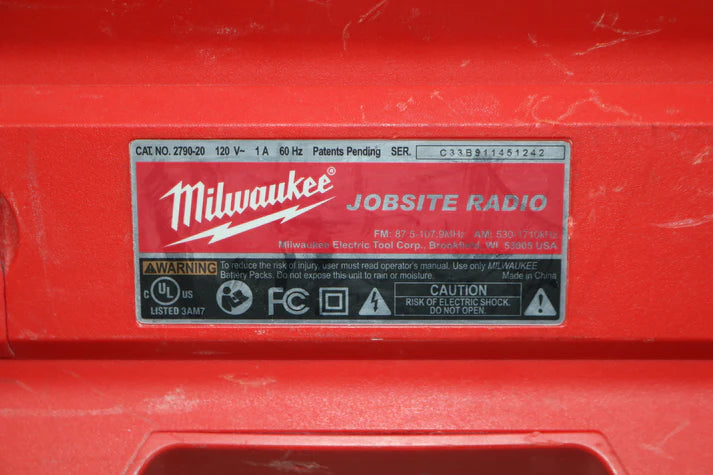 Milwaukee Large Jobsite Radio 2790-20 M12 M18 M28 12V-28V