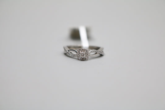14K White Gold Diamond Engagement Ring (0.20 CTW) (Size 4)