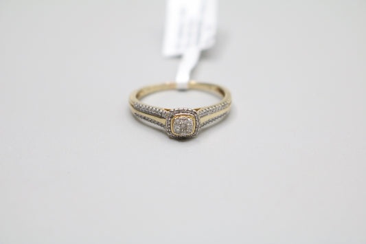 10K Yellow Gold Diamond Square Cluster Ring (0.415 CTW) (Size 8 3/4)