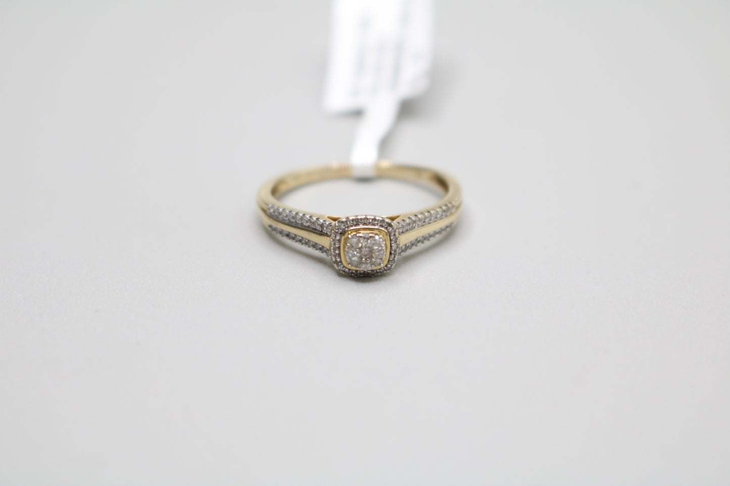 10K Yellow Gold Diamond Square Cluster Ring (0.415 CTW) (Size 8 3/4)