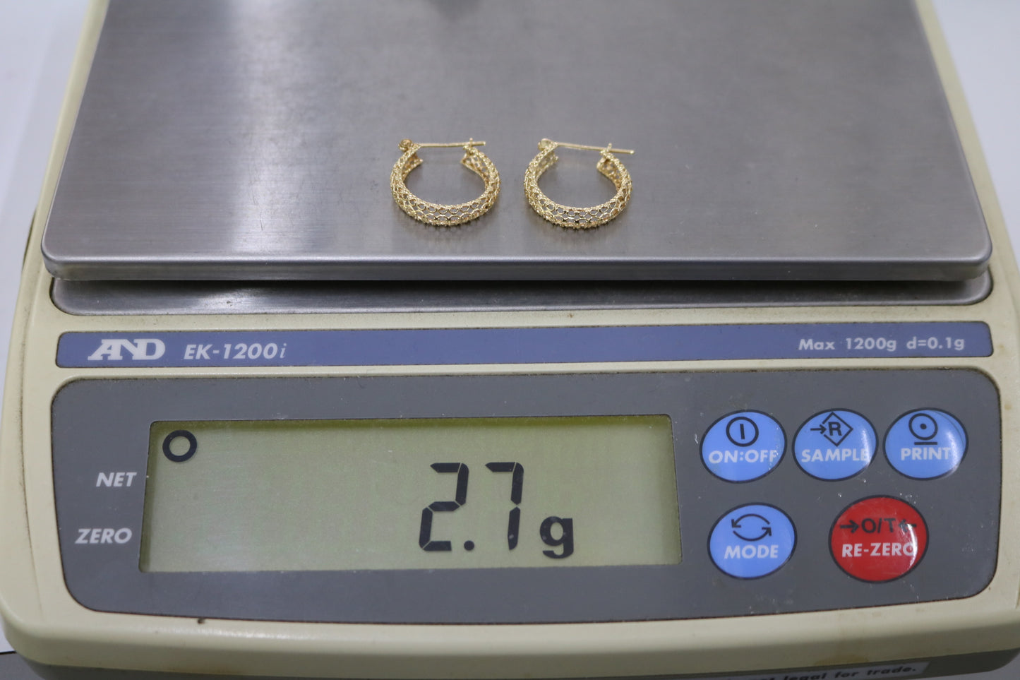 14K Yellow Gold Cut Hoop Earrings