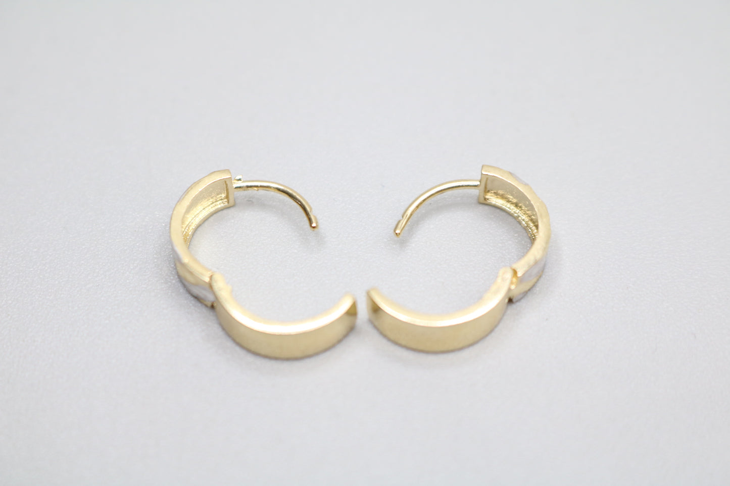 14K 2 Tone Gold Hoop Earrings