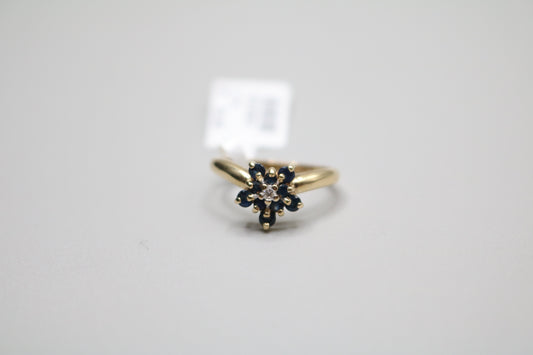 10K Yellow Gold Flower Promise Ring (Size 5 1/2)
