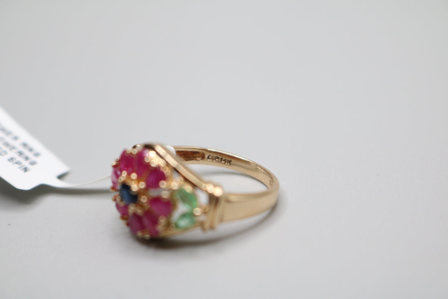 14K Yellow Gold Fancy Flower Ring (Size 6 3/4)