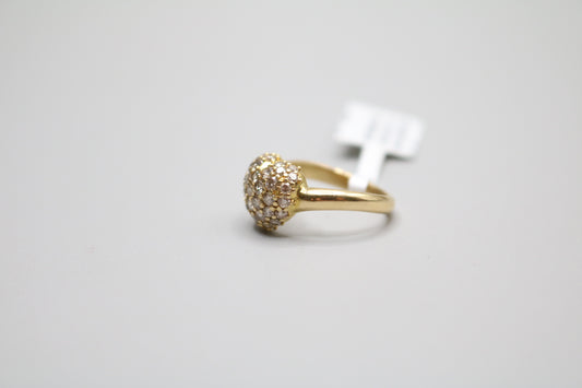 18K Yellow Gold Diamond Heart Promise Ring (Size 4 1/2)