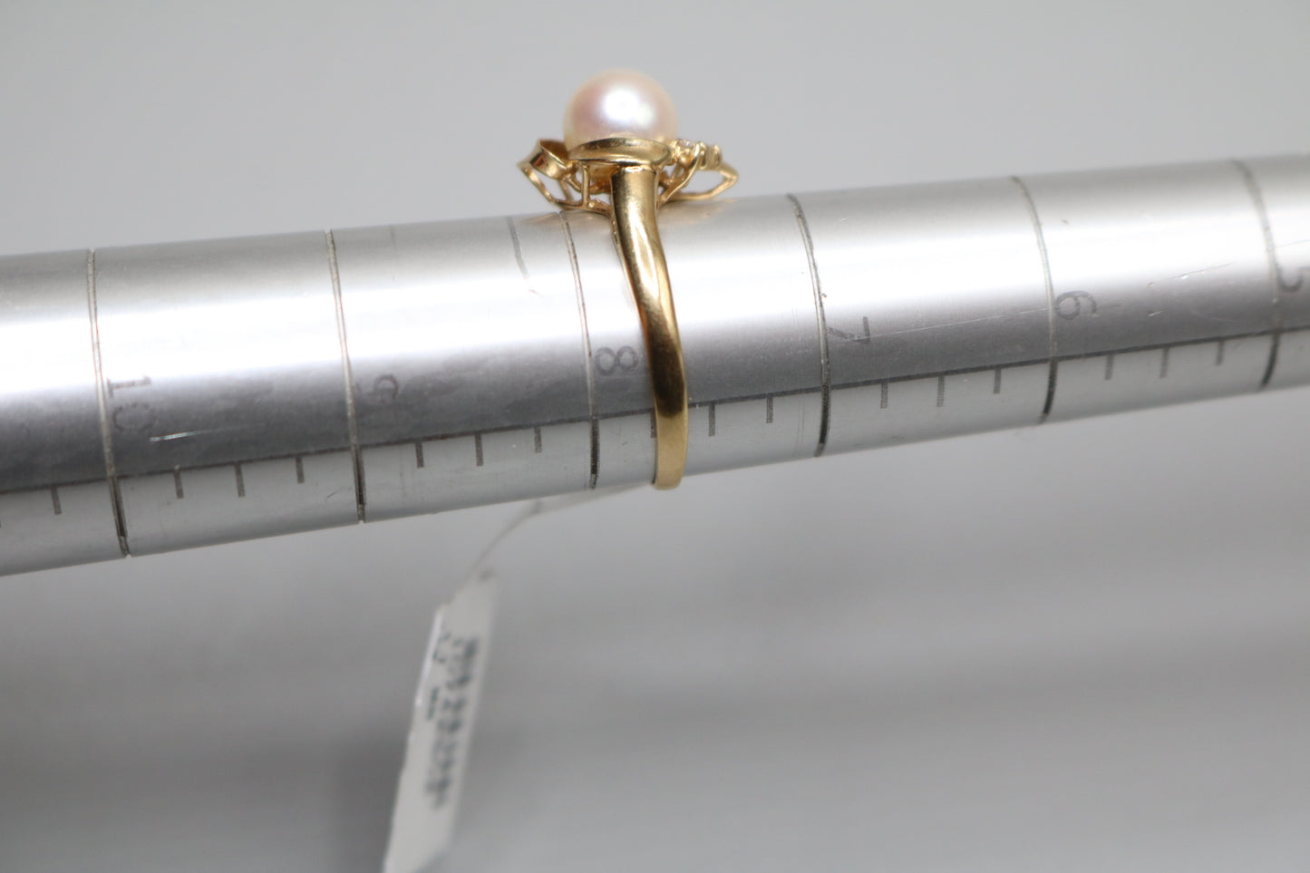 14K Yellow Gold Fancy Vintage Pearl Diamond Ring (Size 7 3/4)