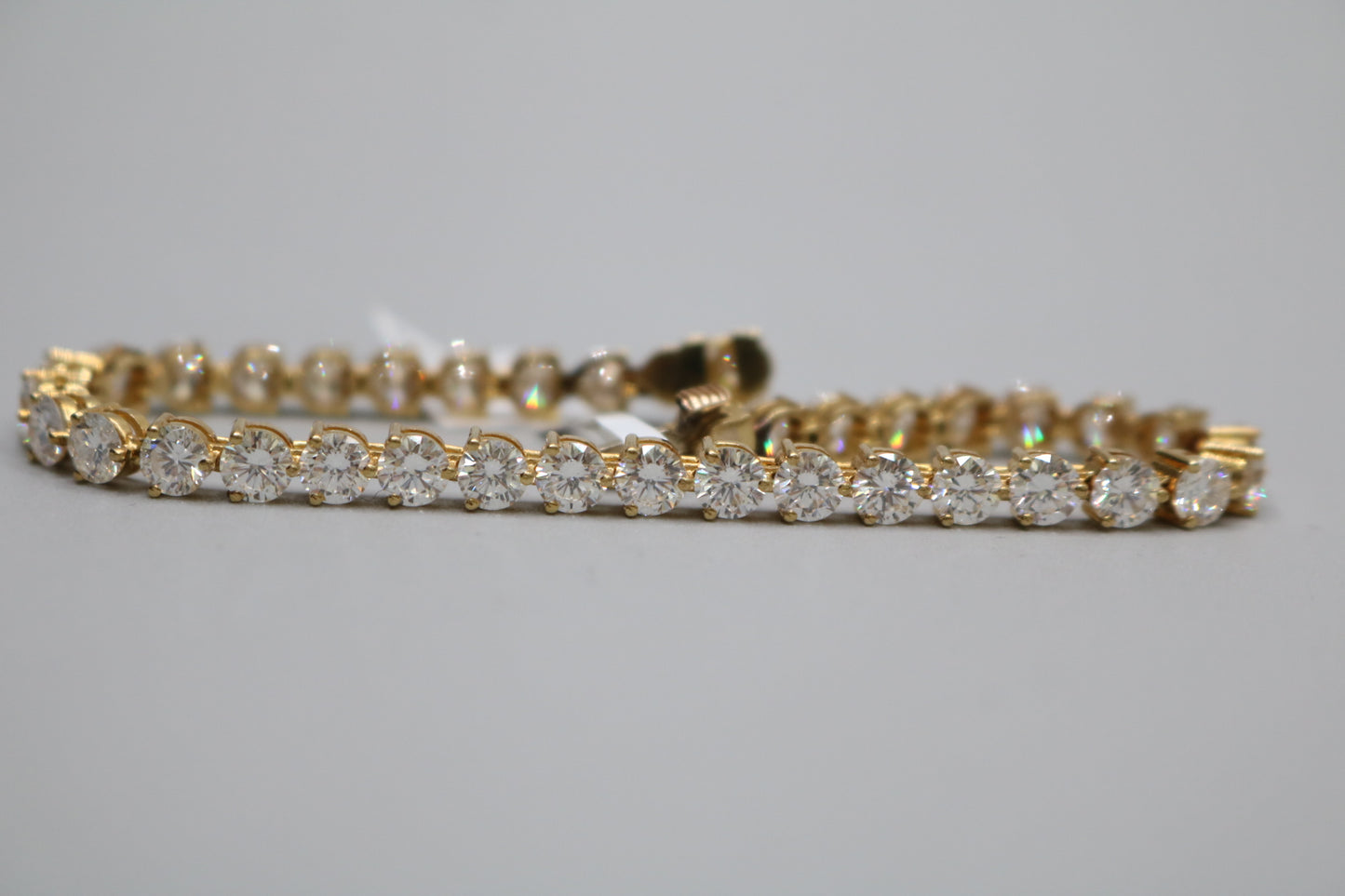 18K Yellow Gold Classic Diamond Tennis Bracelet (10.30 CTTW) (Local Purchase Only)
