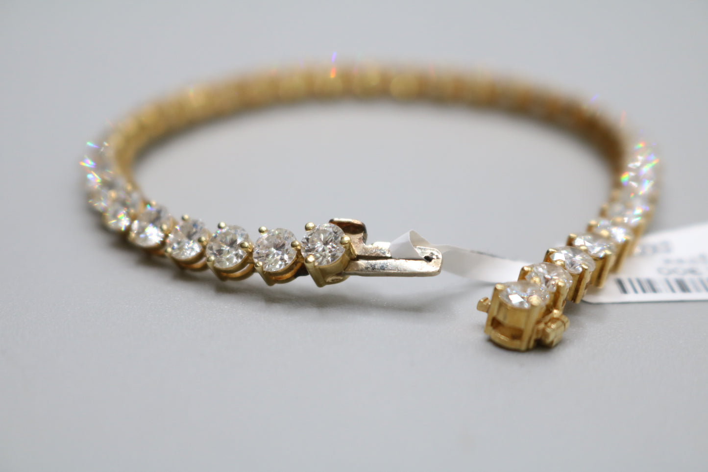 18K Yellow Gold Classic Diamond Tennis Bracelet (10.30 CTTW) (Local Purchase Only)