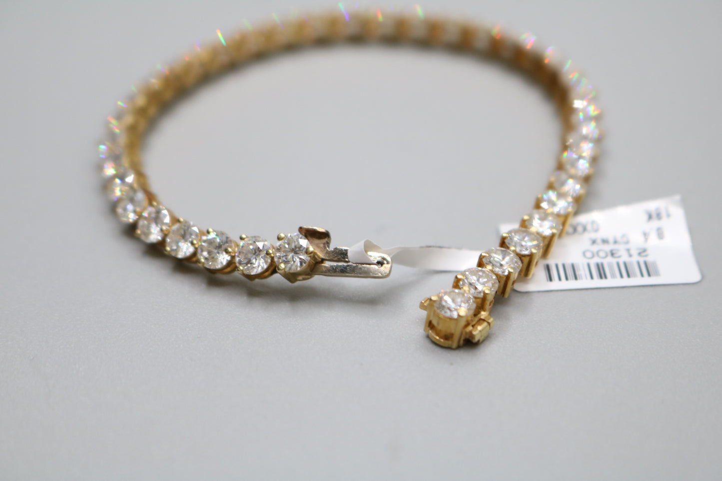 18K Yellow Gold Classic Diamond Tennis Bracelet (10.30 CTTW) (Local Purchase Only)
