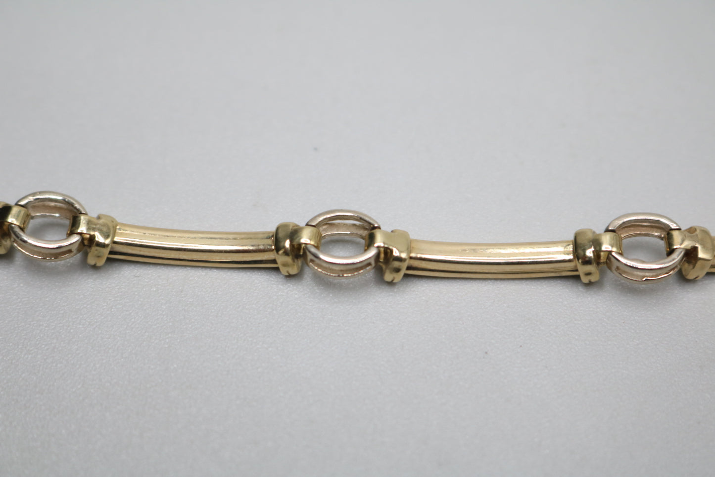 10k Two Tone Fancy Tennis Bracelet (Length 7 1/2 Inches)