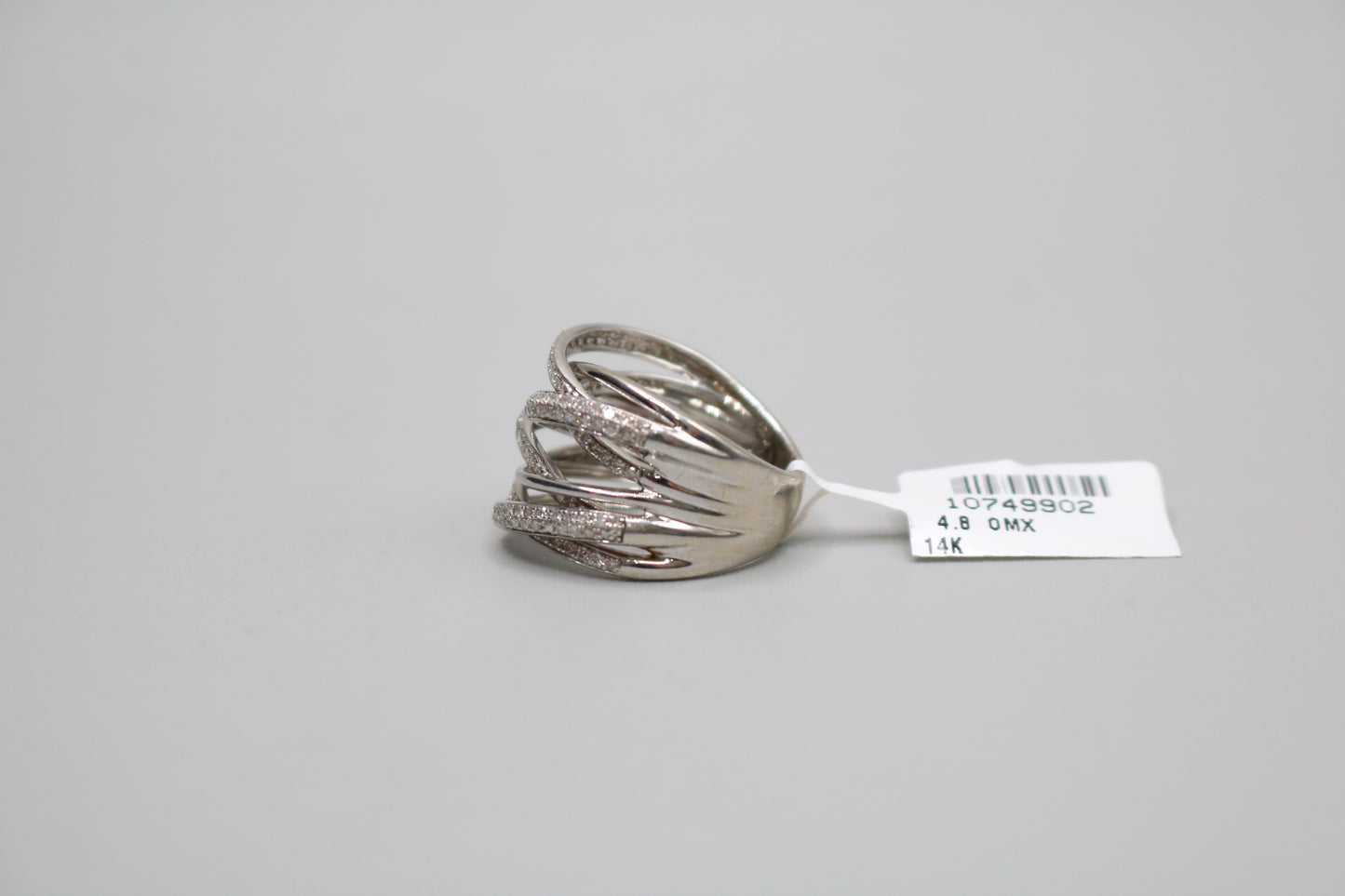 14K White Gold Bypass Ring with Diamonds (1.58 CTW) (Size 6 1/2)