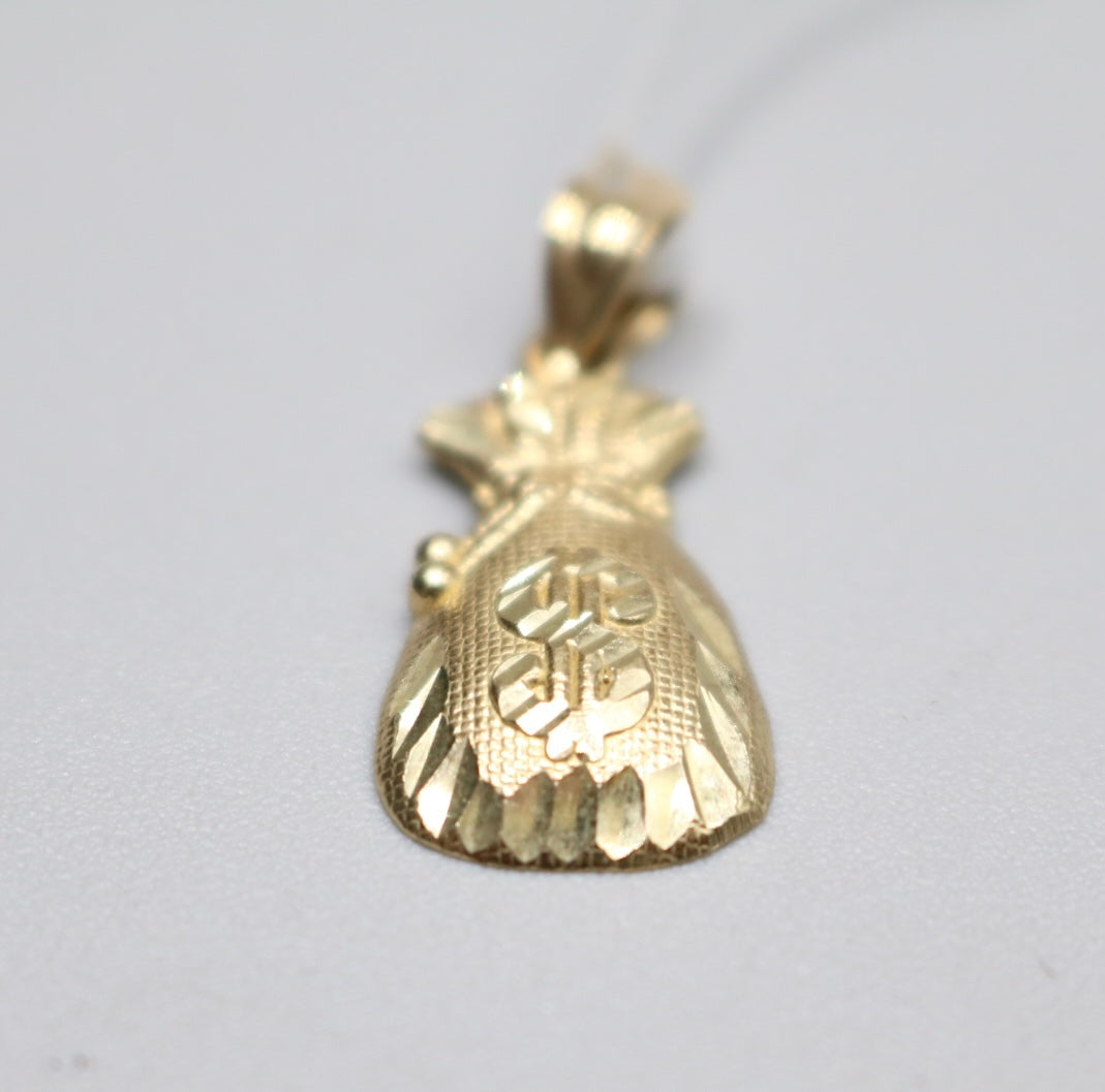 10K Yellow Gold Money Bag Charm