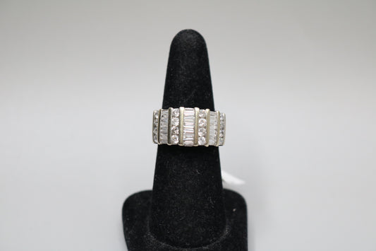 14K Two Tone Gold 7 Row Diamond Ring (1.48 CTW) (Size 7 & 1/4)