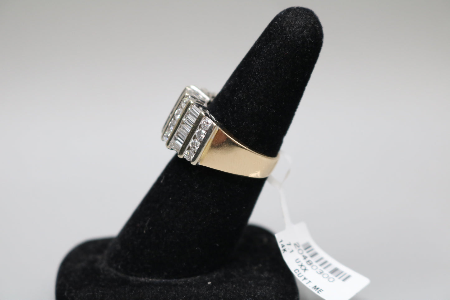 14K Two Tone Gold 7 Row Diamond Ring (1.48 CTW) (Size 7 & 1/4)