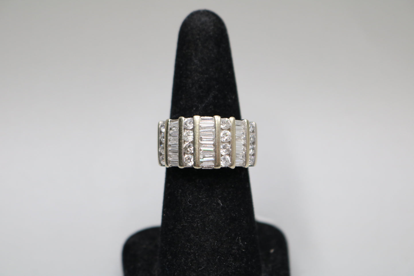 14K Two Tone Gold 7 Row Diamond Ring (1.48 CTW) (Size 7 & 1/4)