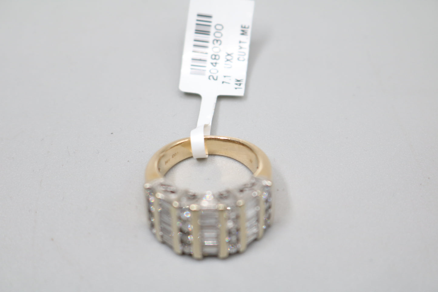 14K Two Tone Gold 7 Row Diamond Ring (1.48 CTW) (Size 7 & 1/4)