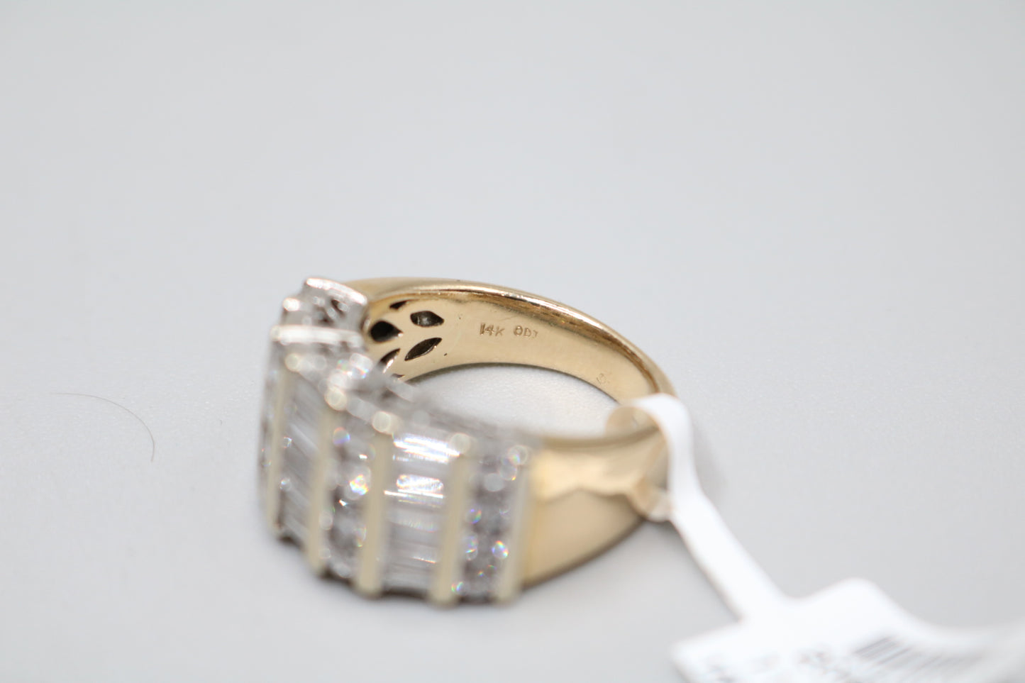 14K Two Tone Gold 7 Row Diamond Ring (1.48 CTW) (Size 7 & 1/4)