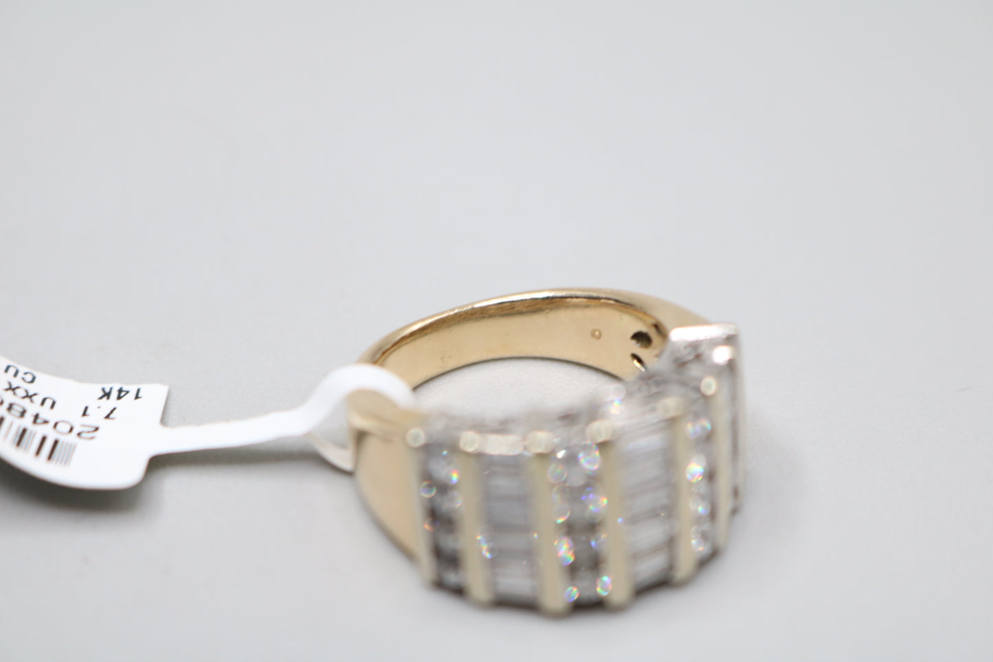 14K Two Tone Gold 7 Row Diamond Ring (1.48 CTW) (Size 7 & 1/4)