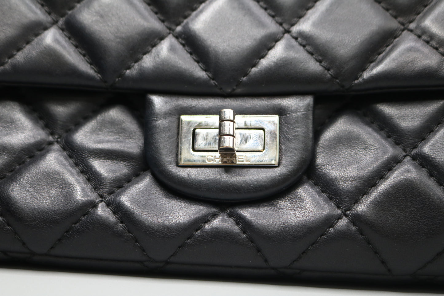 Chanel 2.55 Roll Reissue Clutch Black Quilted Leather Bag 2010s Era (Local Pick-Up Only)