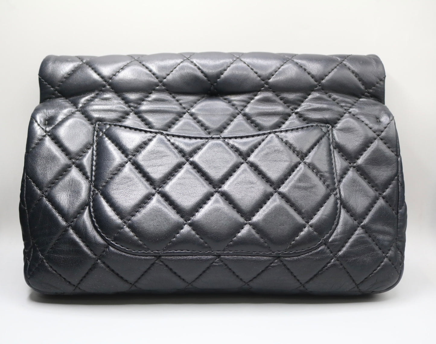 Chanel 2.55 Roll Reissue Clutch Black Quilted Leather Bag 2010s Era (Local Pick-Up Only)