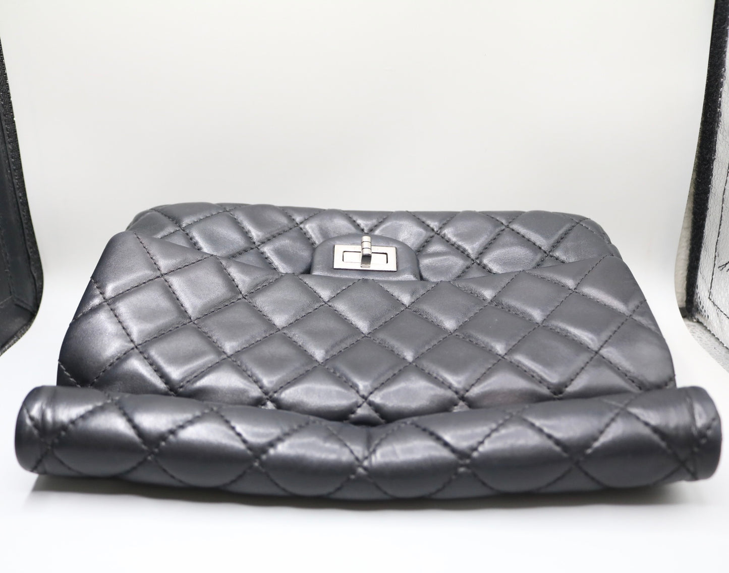 Chanel 2.55 Roll Reissue Clutch Black Quilted Leather Bag 2010s Era (Local Pick-Up Only)