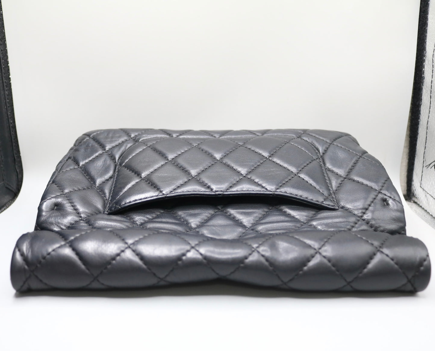 Chanel 2.55 Roll Reissue Clutch Black Quilted Leather Bag 2010s Era (Local Pick-Up Only)