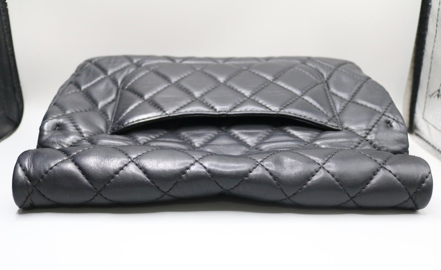 Chanel 2.55 Roll Reissue Clutch Black Quilted Leather Bag 2010s Era (Local Pick-Up Only)
