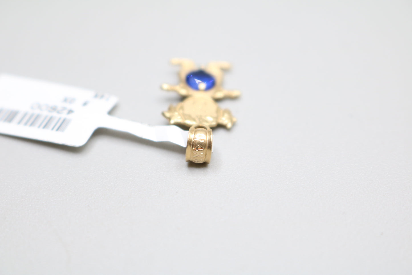 14K Yellow Gold Girl Charm With Blue Sapphire (1.0 Grams)