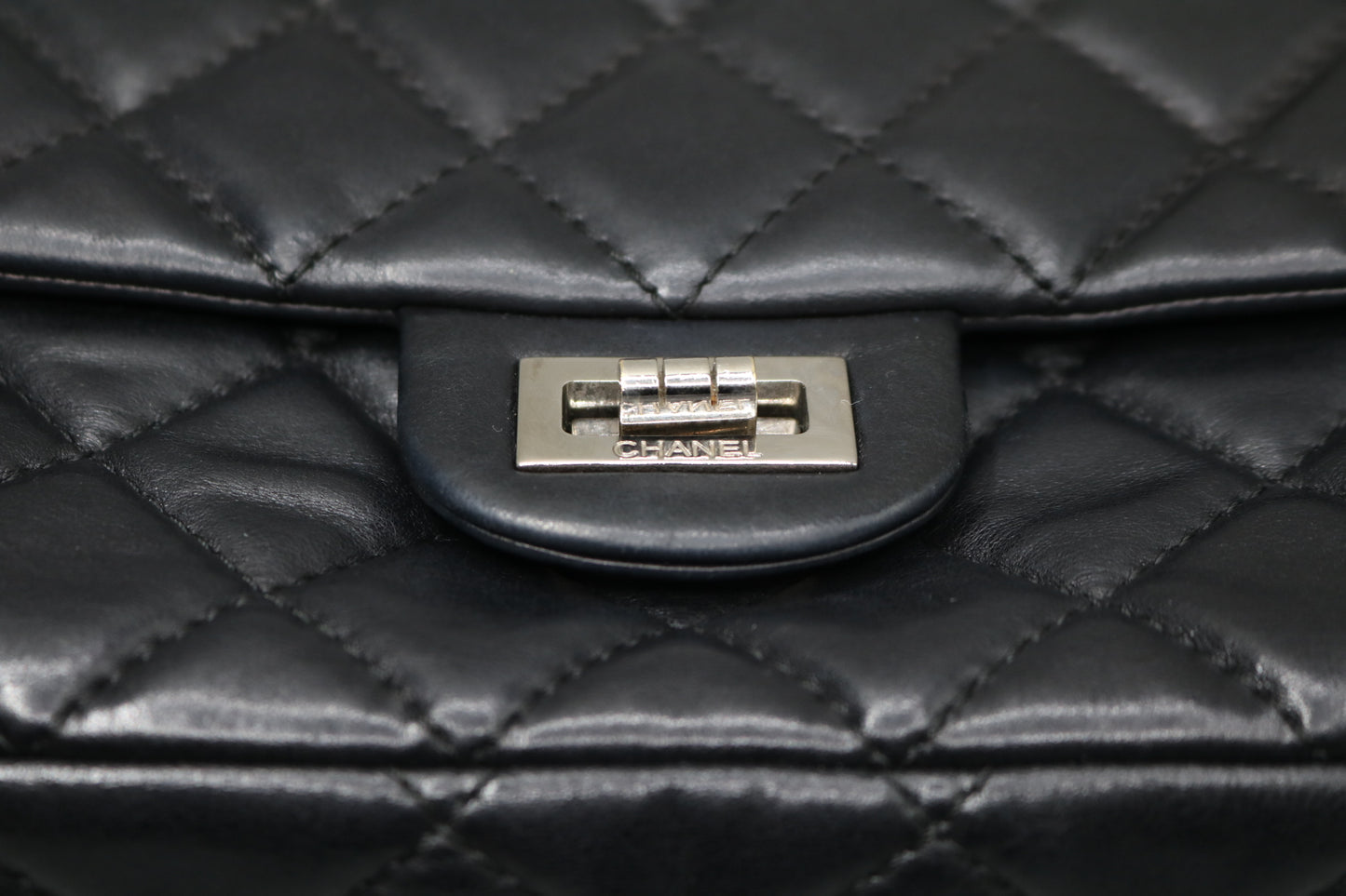 Chanel 2.55 Roll Reissue Clutch Black Quilted Leather Bag 2010s Era (Local Pick-Up Only)