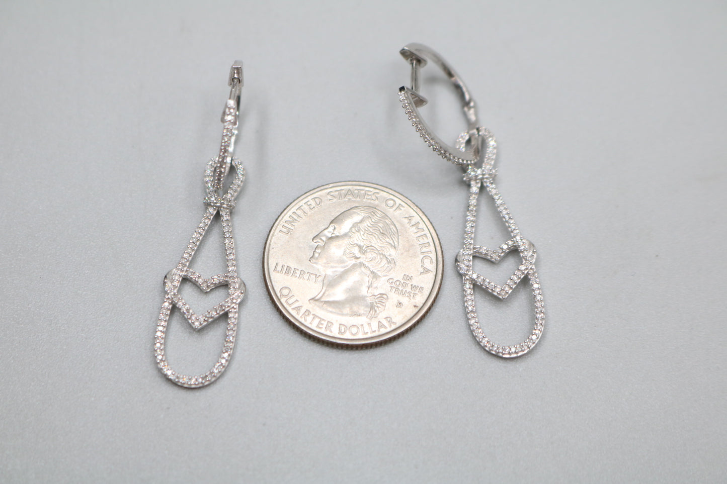 14K White Gold Fancy Diamond Earrings (2.38CTW) (Local Purchase Only)