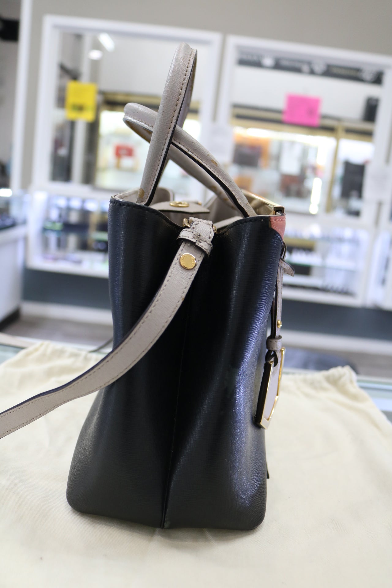 Fendi Monster 2jours Bag Vitello Elite Petite Multicolor Grigio Polvere