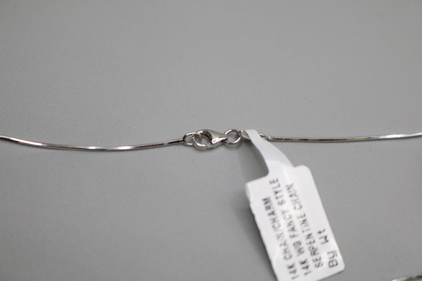14K White Gold Box Chain with 14K White Gold Fancy Arc Charm (0.66CTW)