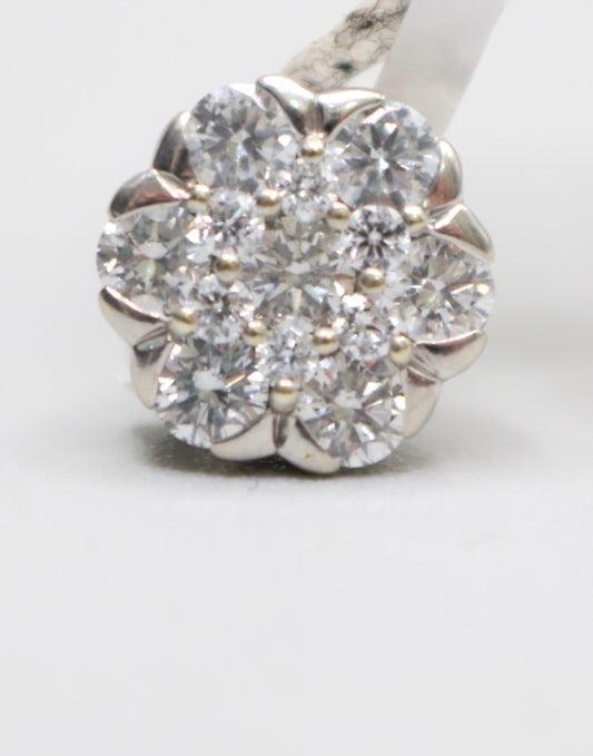 14K White Gold Lab-Grown Diamond Charm (0.88 CTW) (1.9 Grams)