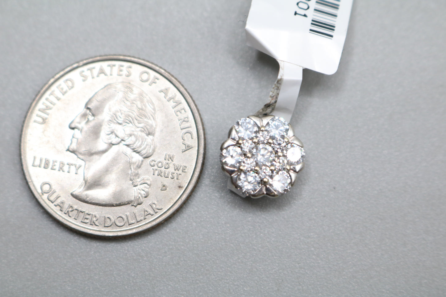 14K White Gold Lab-Grown Diamond Charm (0.88 CTW) (1.9 Grams)