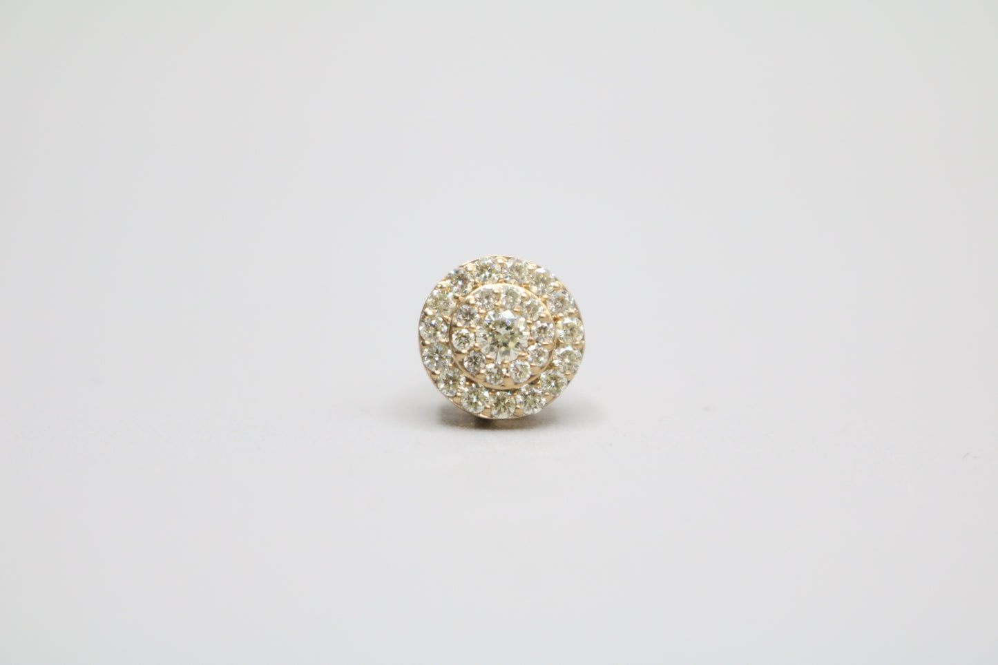 10K Yellow Gold Single Double Halo Diamond Stud Earring (.65CTW)