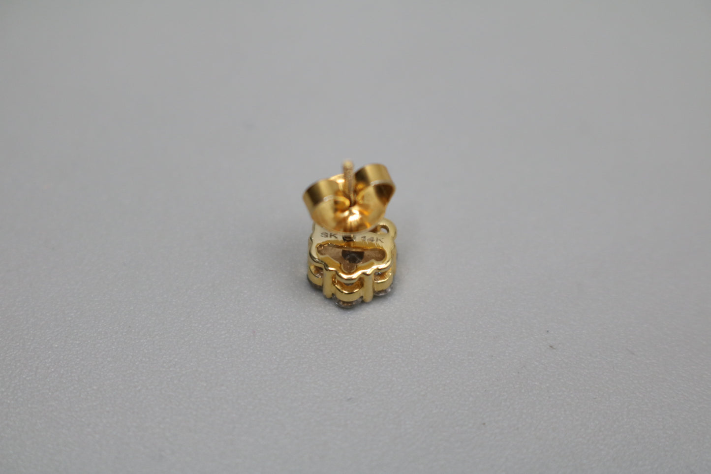 14K Yellow Gold Cluster Diamond Single Stud Earring (.49 CTW)