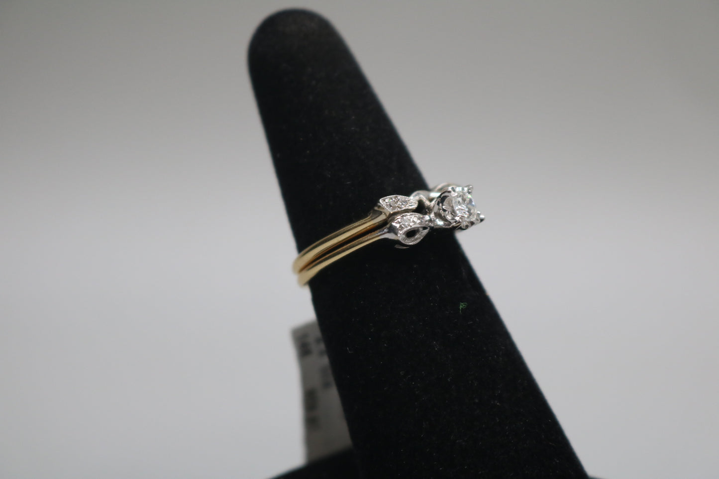 14K Yellow Gold Fancy Two-Row Diamond Bow-tie Ring (Size 6 1/2)