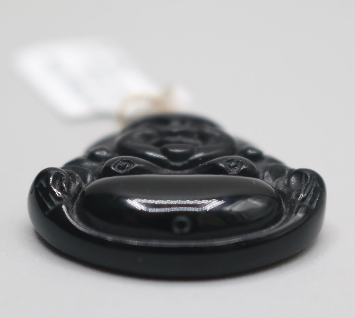10K Yellow Gold Black Jade Buddha Charm (7.8 Grams)
