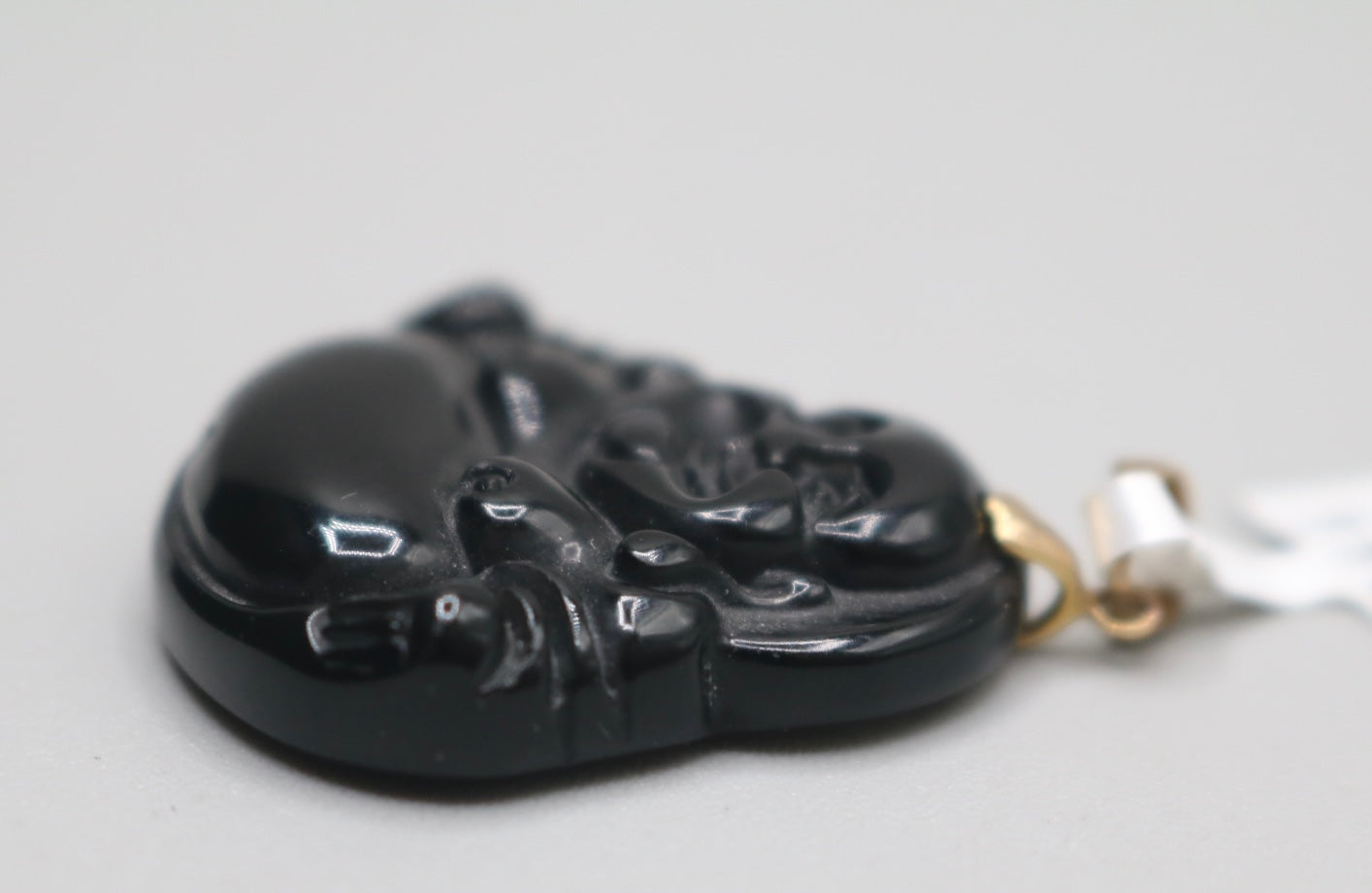 10K Yellow Gold Black Jade Buddha Charm (7.8 Grams)
